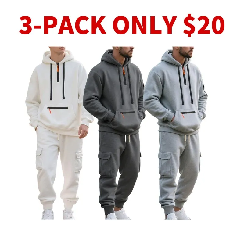 Men's Winter Heavyweight Fleece Lined Casual Set