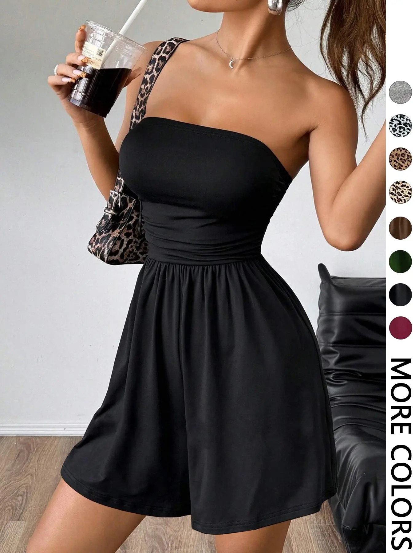 Women's Solid Color Fitted Romper