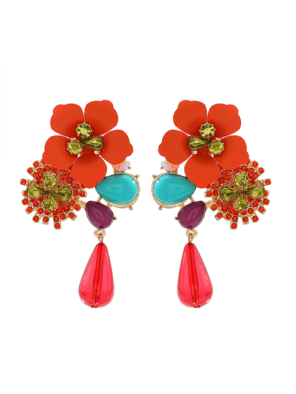 Flower Shape Drop Earrings