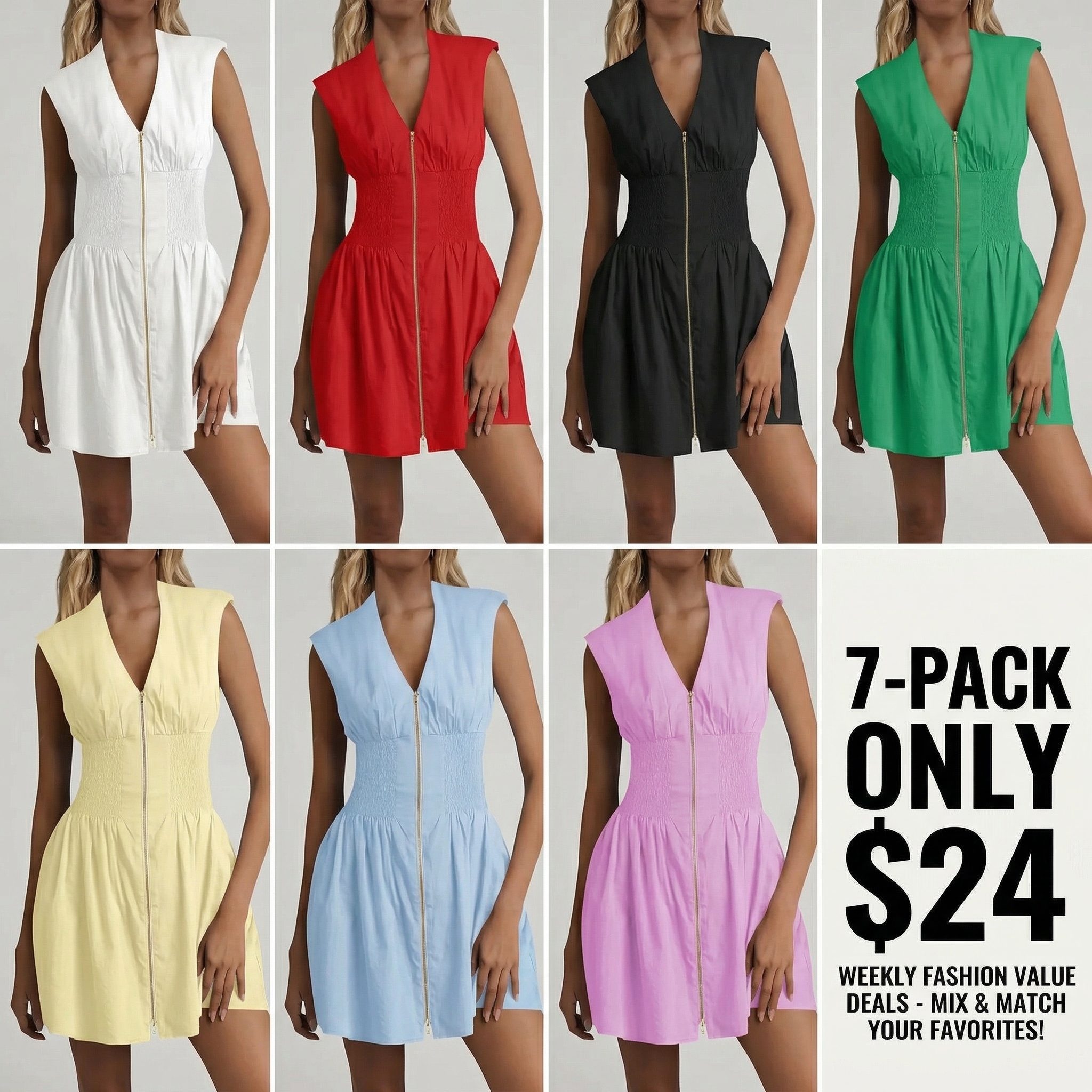 ☀️☀️Women's Sleeveless Smocked Mini Dress