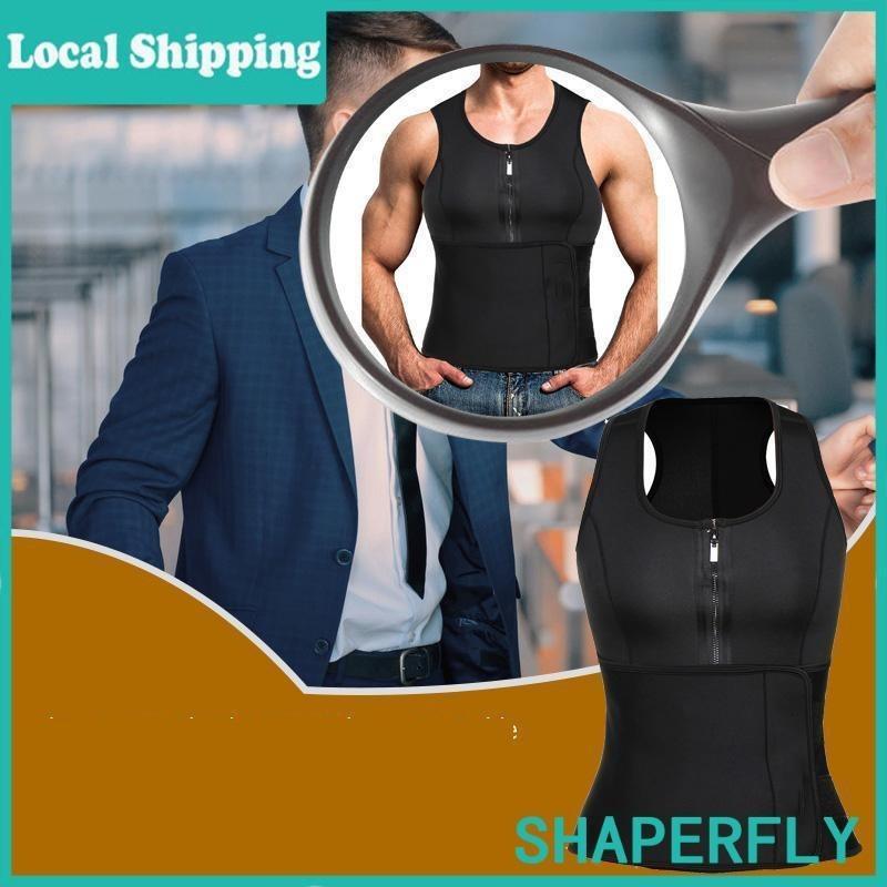 Men Body Shaper Waist Trainer Vest Sauna Sweat Vest Compression Undershirt Shapewear Workout Tank Tops Corset Sports Breathable Outfits