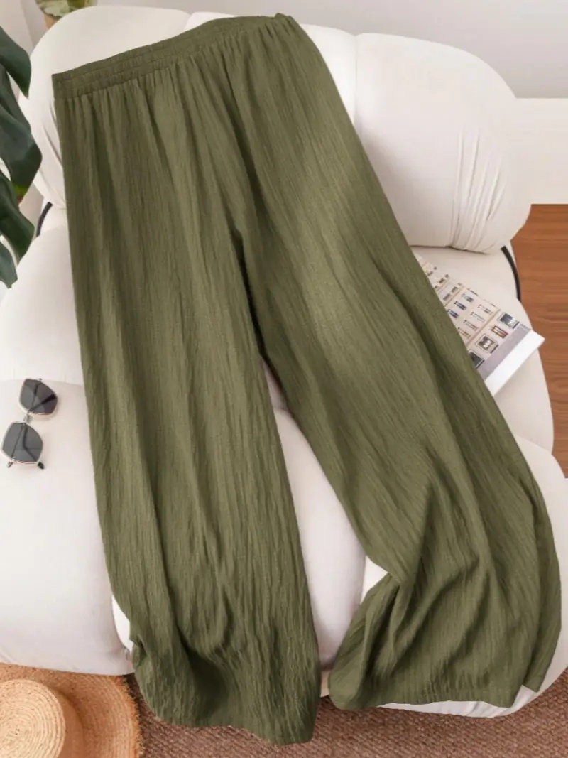 Women's Solid Color Wide Leg Pants