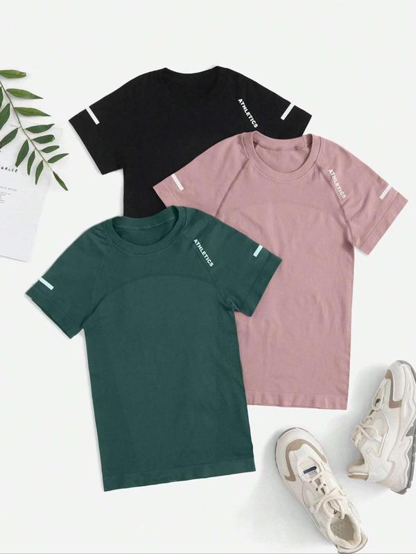 Women’s Raglan Sleeve Letter Print Sports Tee