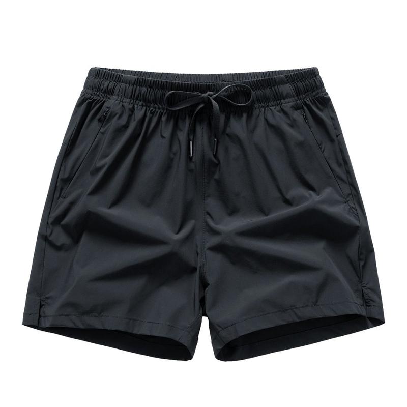 Men’s Breathable Drawstring Shorts with Zipper Pockets
