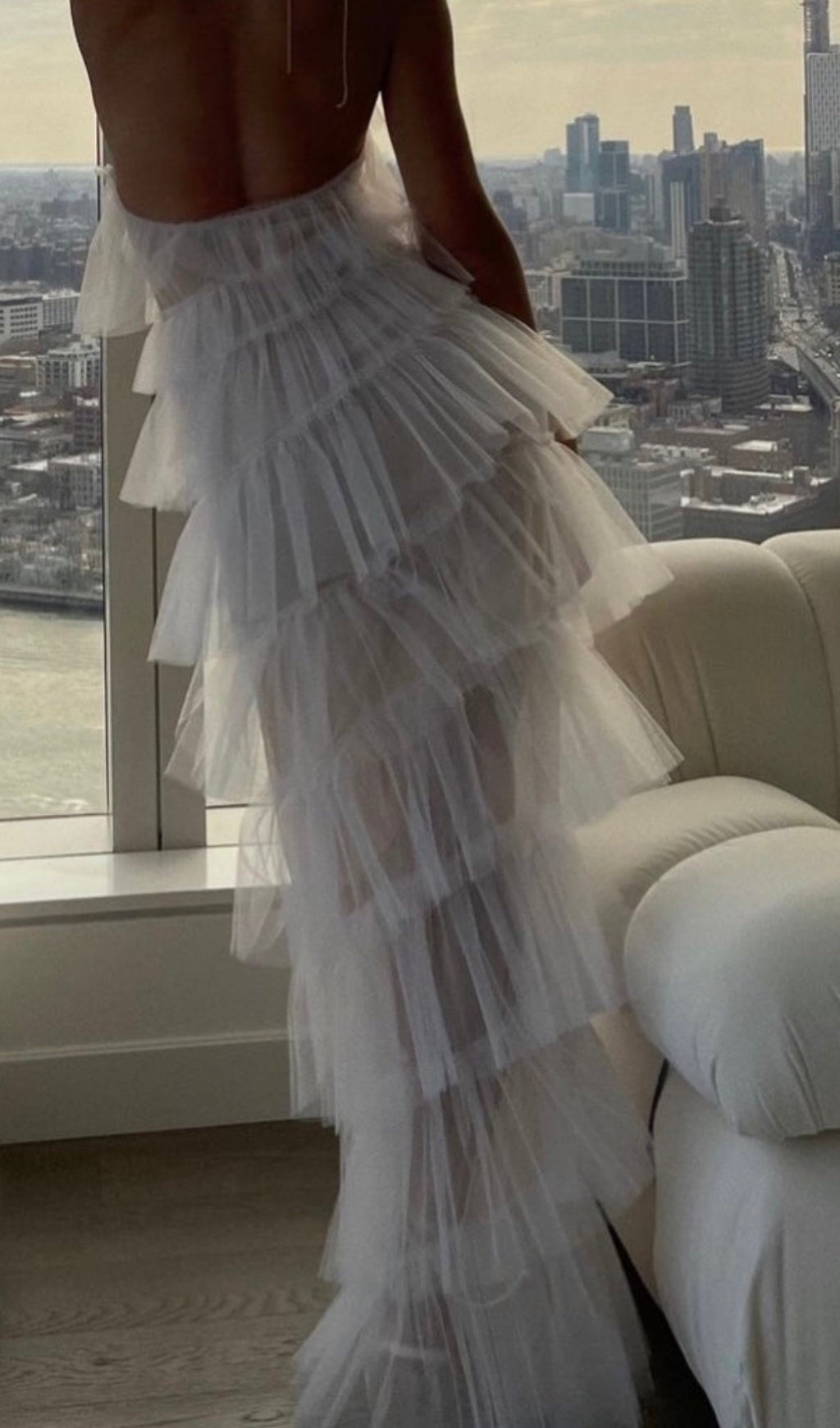 FRINGED  BACKLESS MAXI DRESS