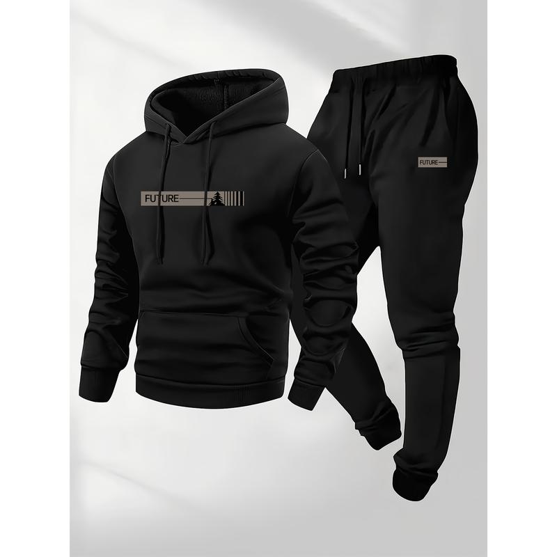 Men’s Autumn/Winter Hooded Sweatshirt and Jogger Pants Set
