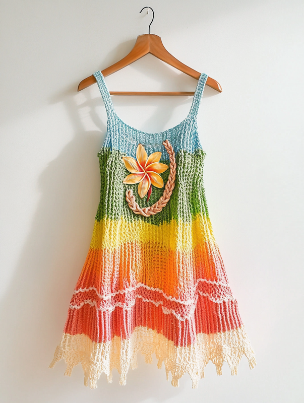Knitted Summer Fashion Knitted Suspender Hollow Dress  e409