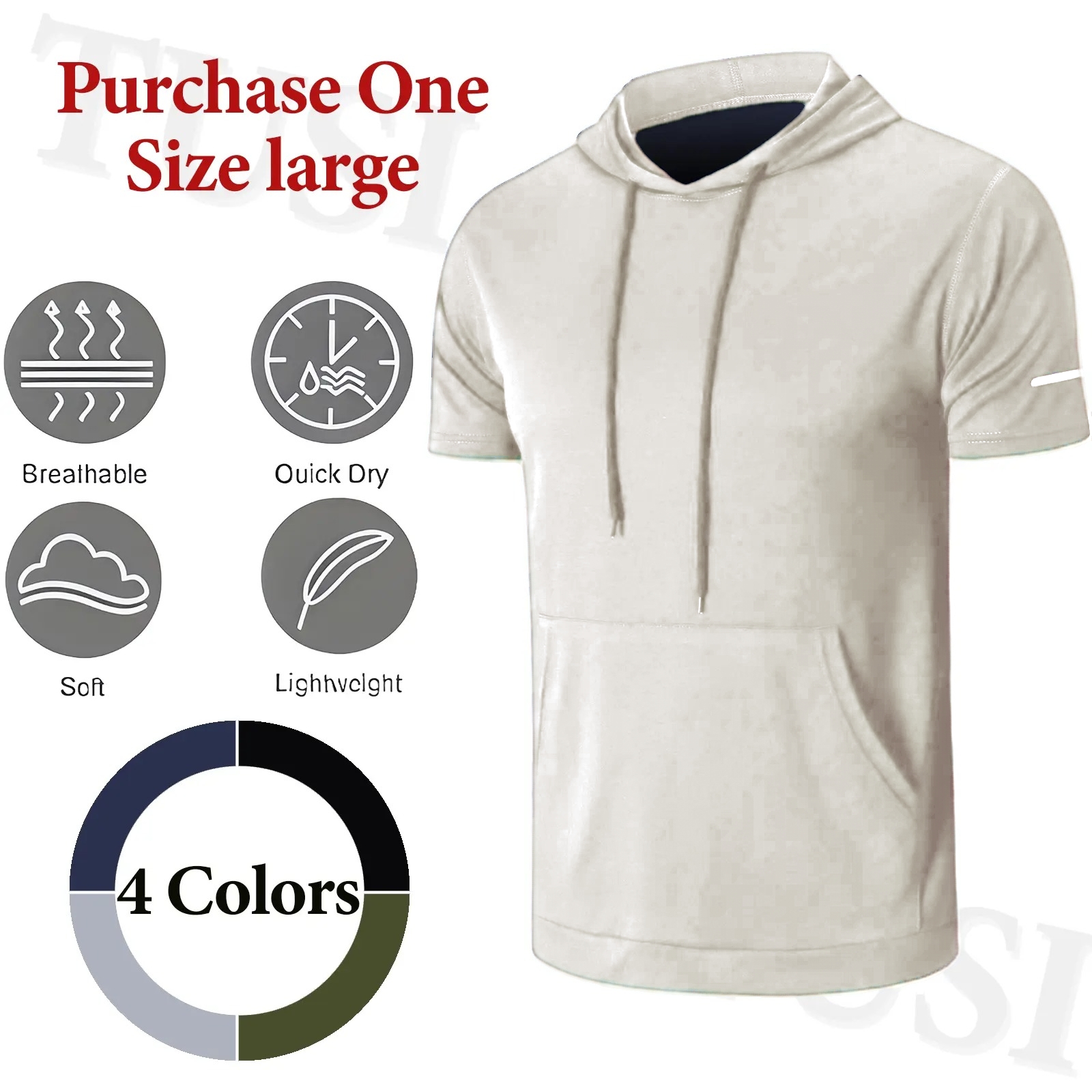 Men's Summer Athletic Hooded T-Shirt