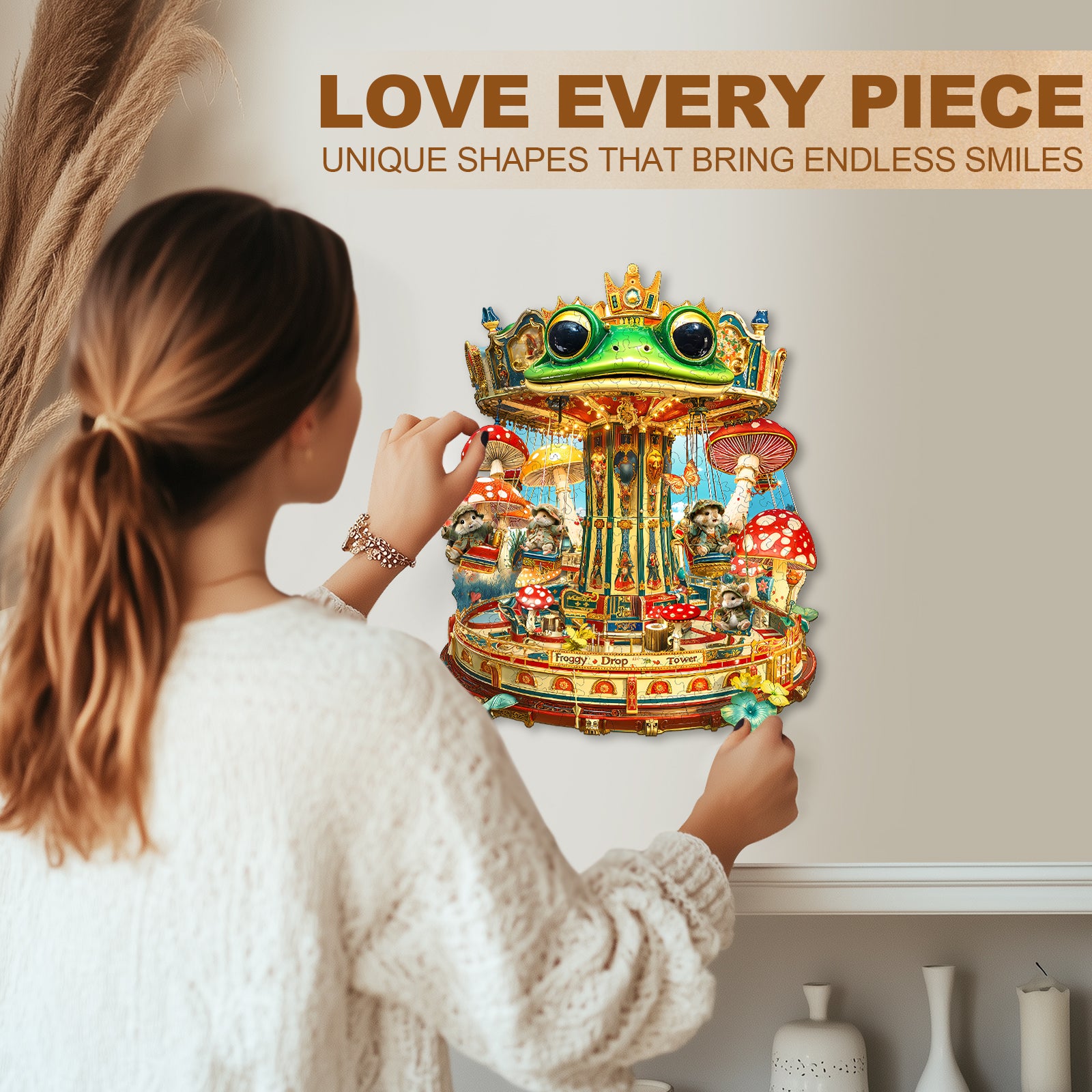 Froggy Drop Tower Wooden Jigsaw Puzzle