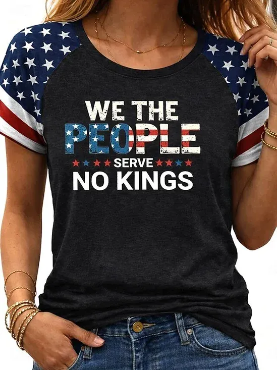 Vintage Text Letters Crew Neck Short Sleeve T-shirt