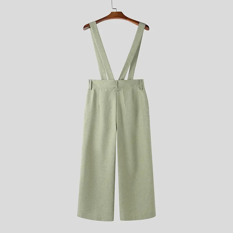 Men’s Vintage High - Waisted Suspender Wide - Leg Palazzo Overalls