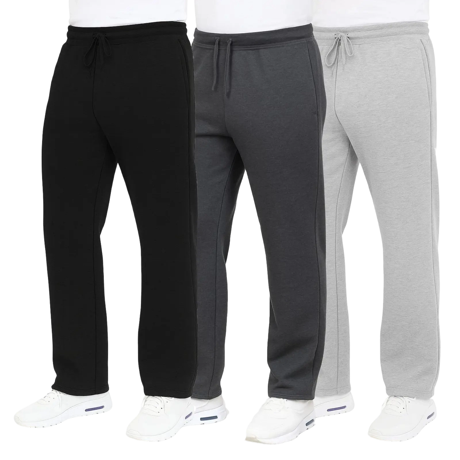Men's Classic Heavyweight Fleece Sweatpants with Open Bottom