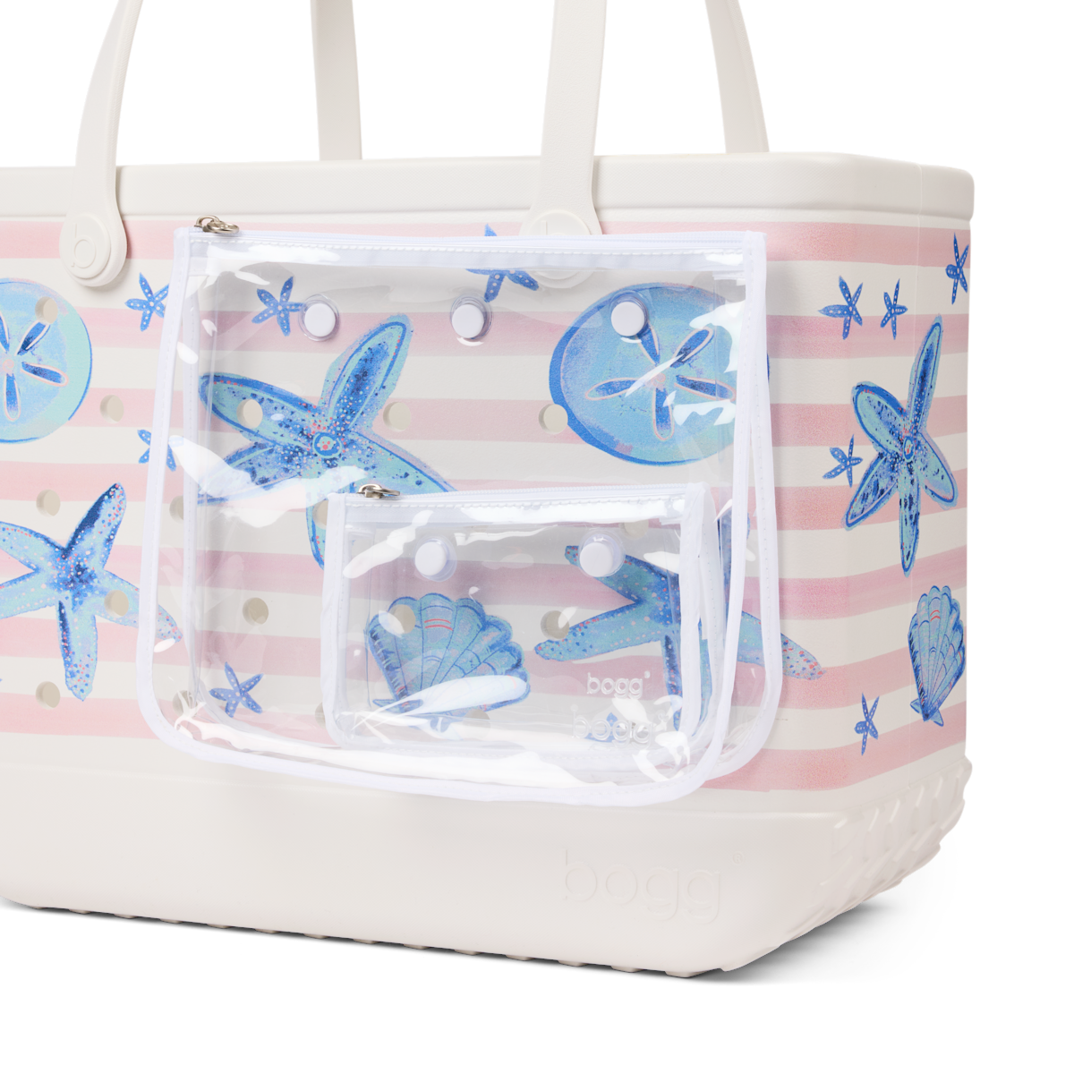 Original Bogg Bag - Pink Stripes & Blue Shells