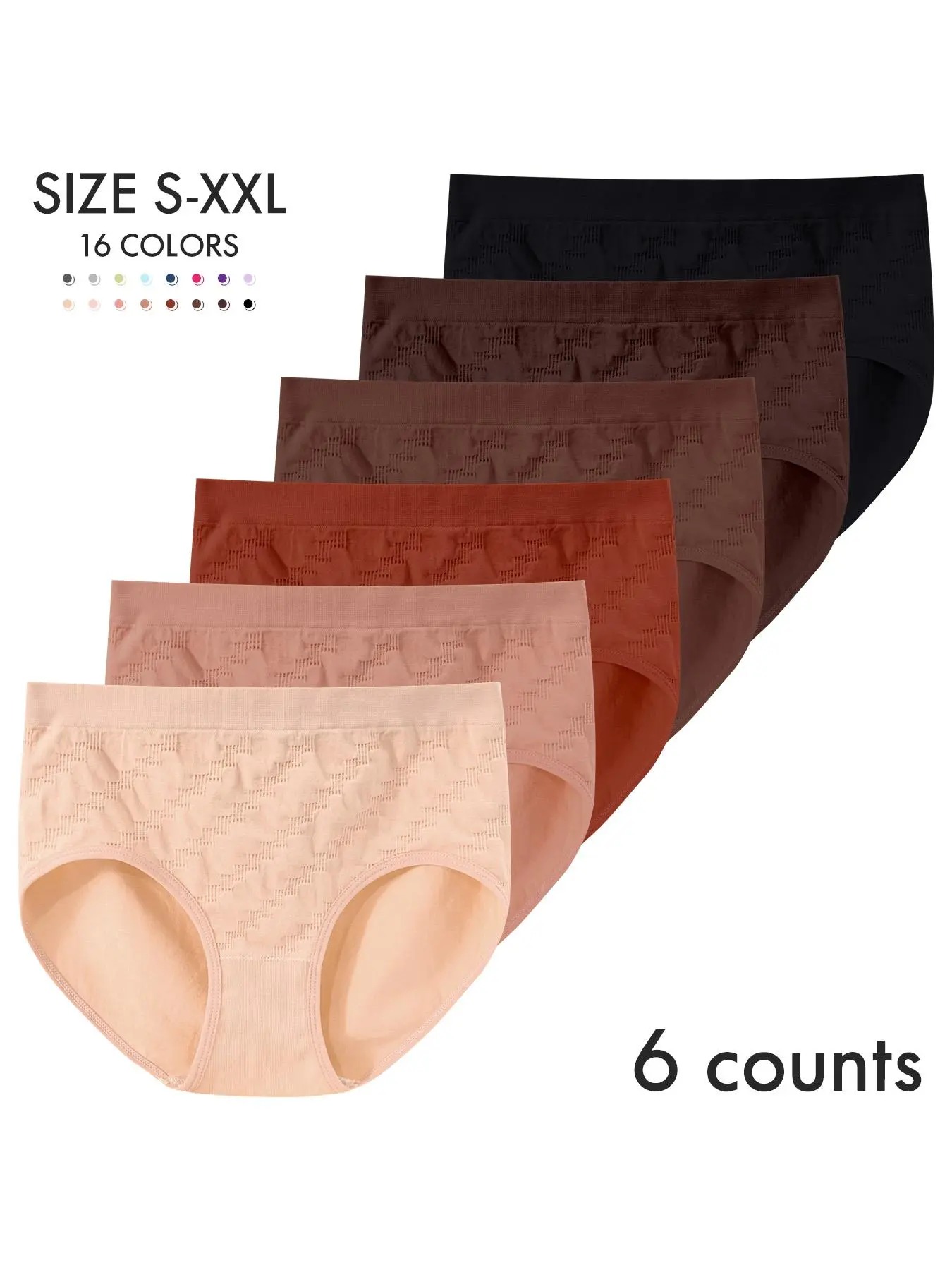 Women's Solid Color Panty, Breathable Comfortable Panty for Daily Wear
