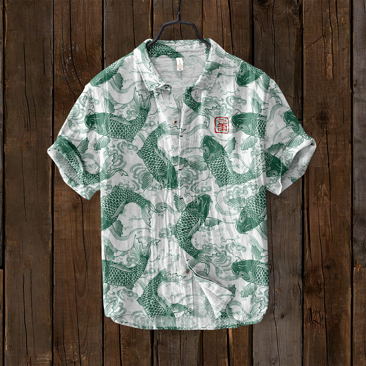 Vintage Fish Japanese Art Linen Blend Comfy Shirt