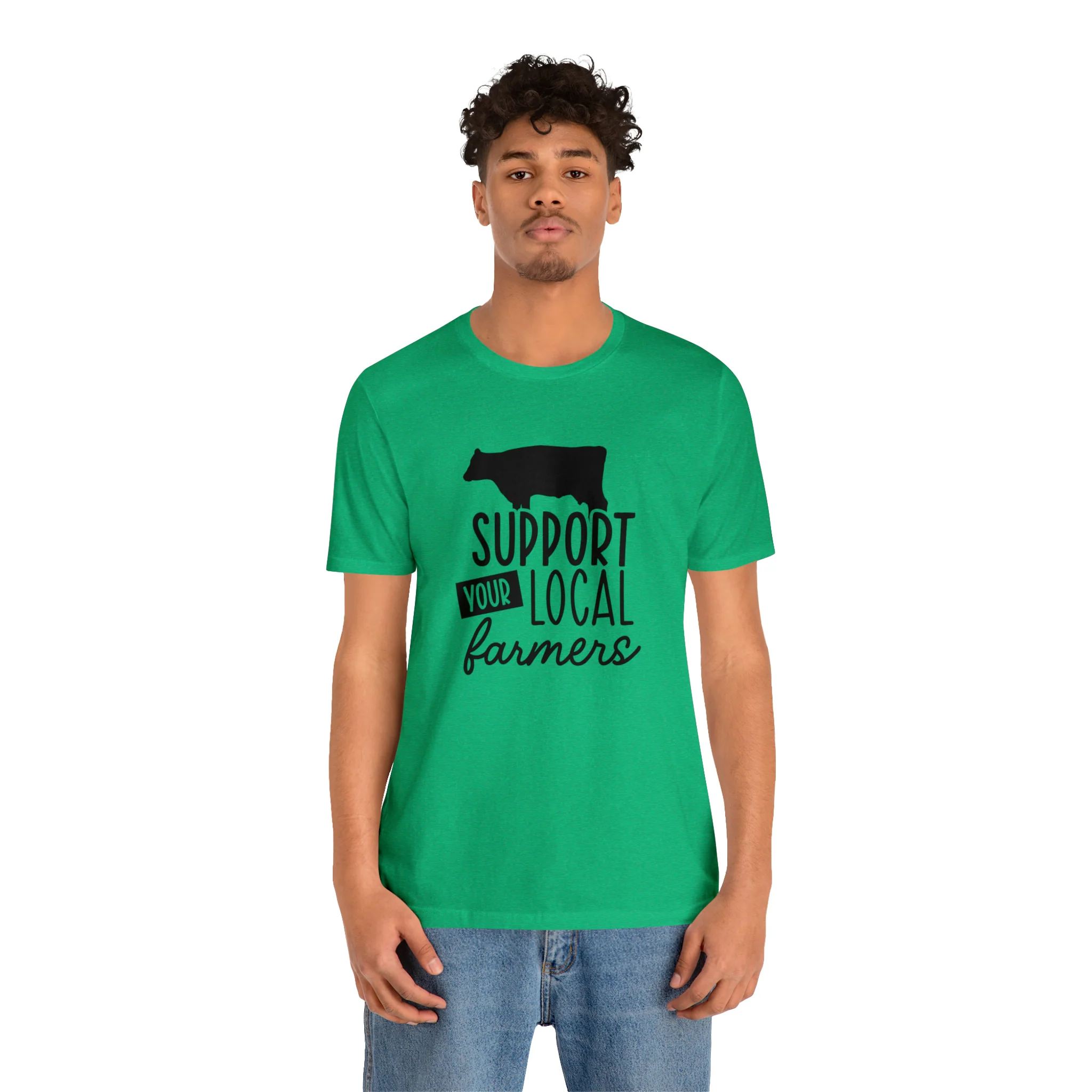 Support Farmers Cattle Unisex Jersey Short Sleeve Tee