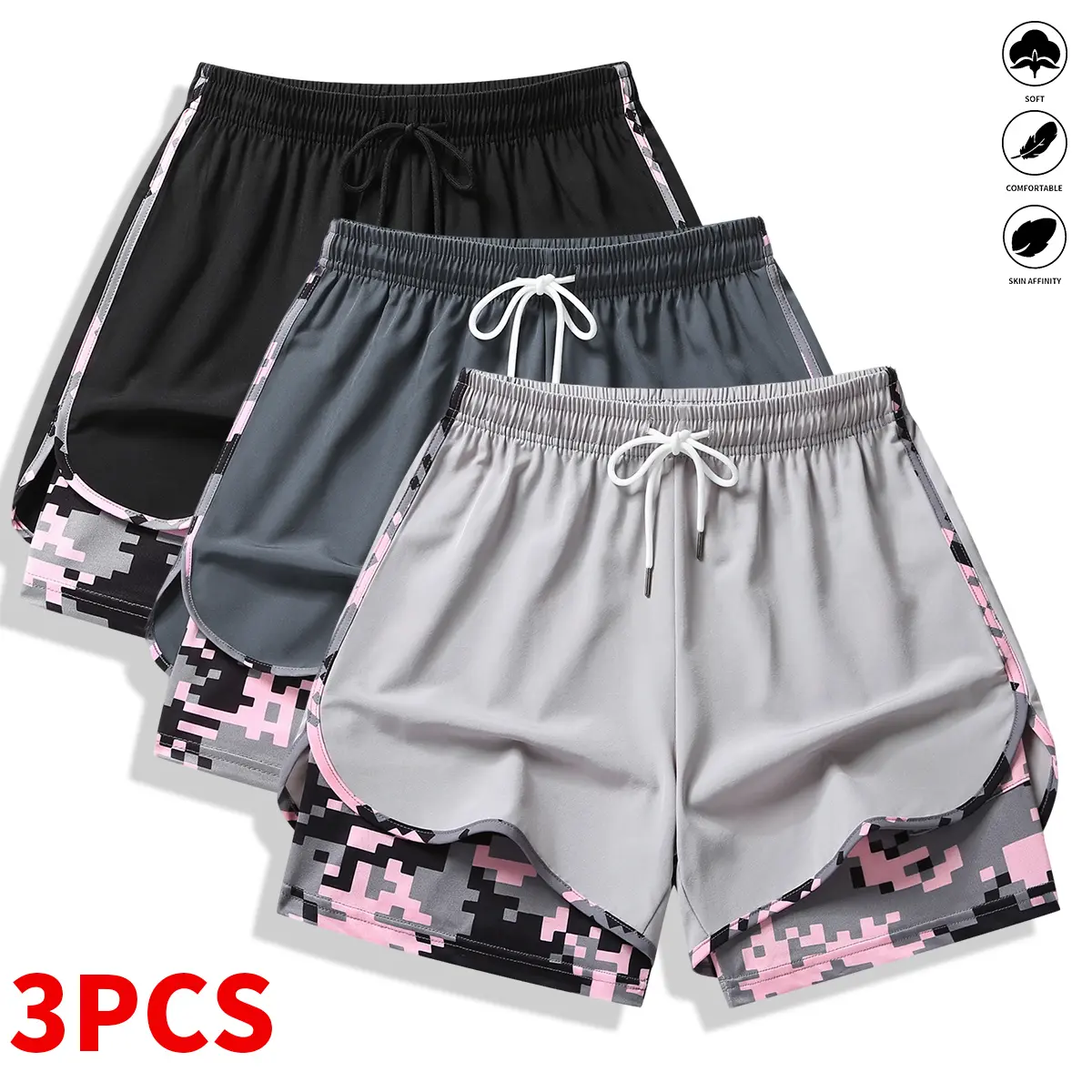3-pack women’s casual athletic shorts
