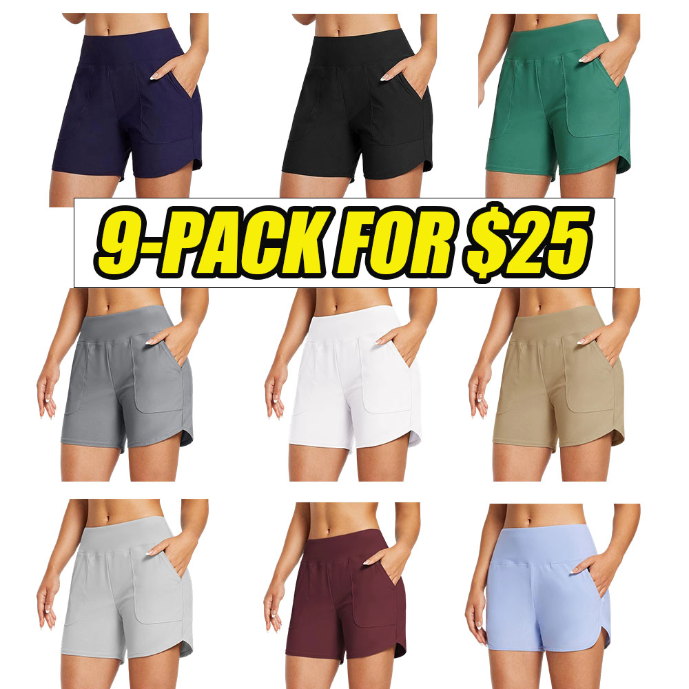 Women's 2-in-1 High-Waisted Yoga Shorts with Pockets