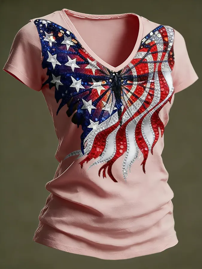 Women's casual retro patriotic 250th anniversary T-shirt