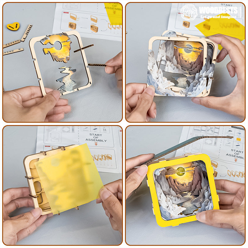 Long River Sunset Kit - 3D Wooden Puzzle Night Light