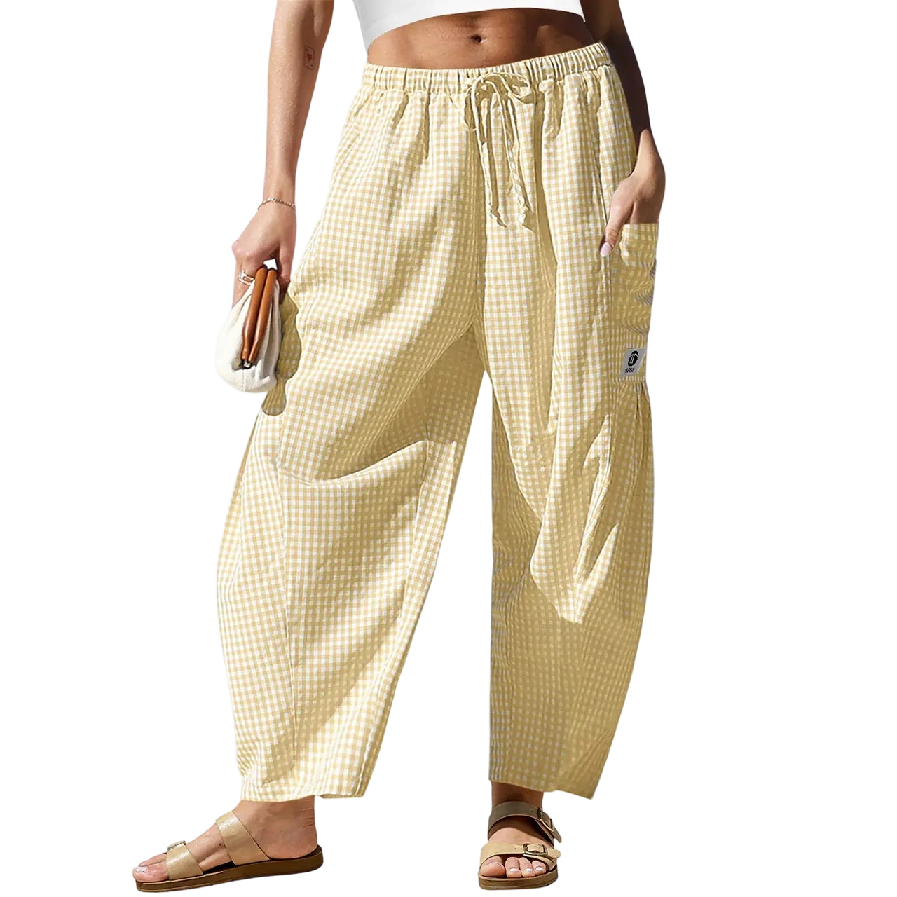 Women's SS26 Wide Leg Gingham Plaid Pants💐