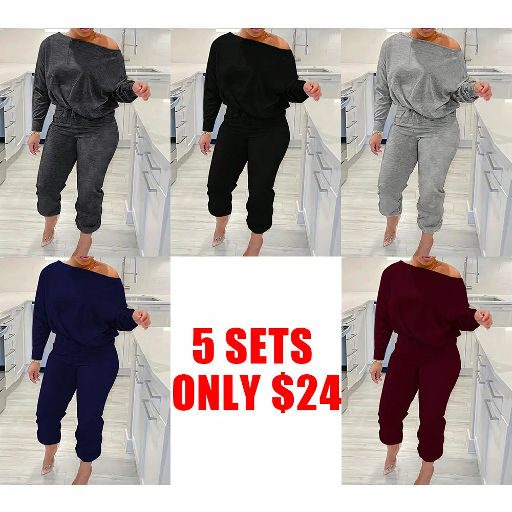Plus Size One Shoulder Lounge Set – Soft, Casual & Chic