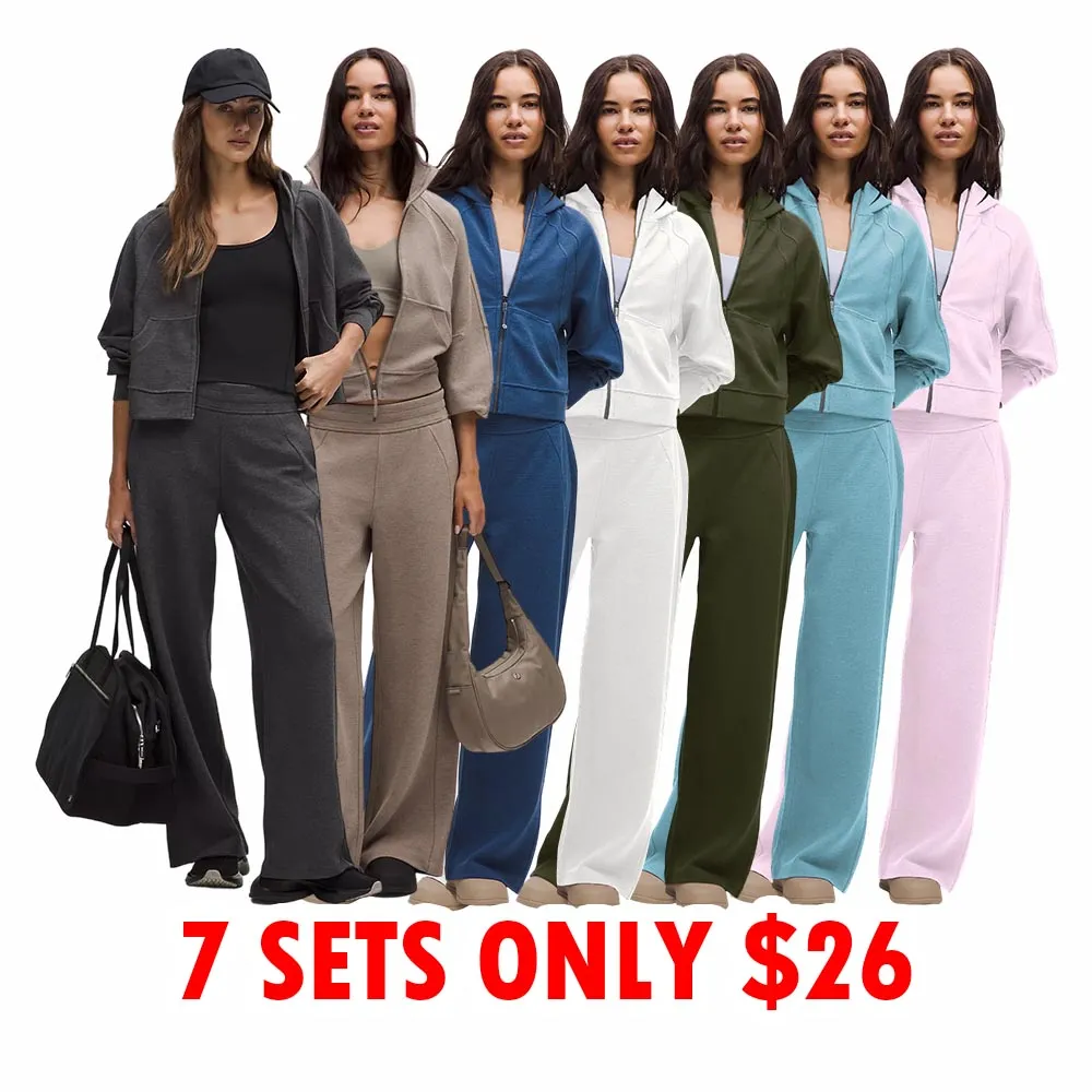 Women's Waffle Lounge Set – Hoodie & Wide-Leg Pant
