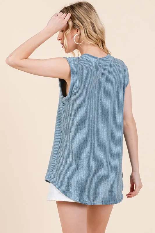 Rib Knit V-Neck Tank