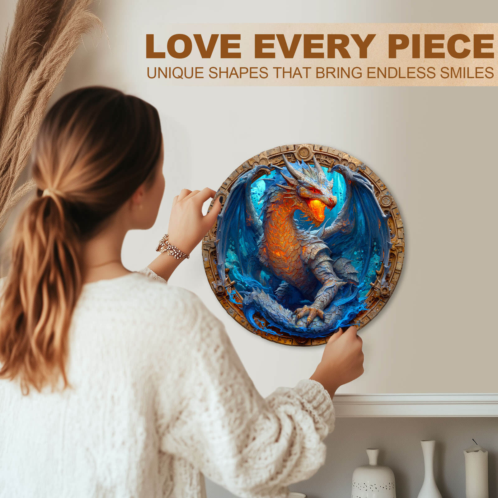 Elements Water Dragon Wooden Jigsaw Puzzle