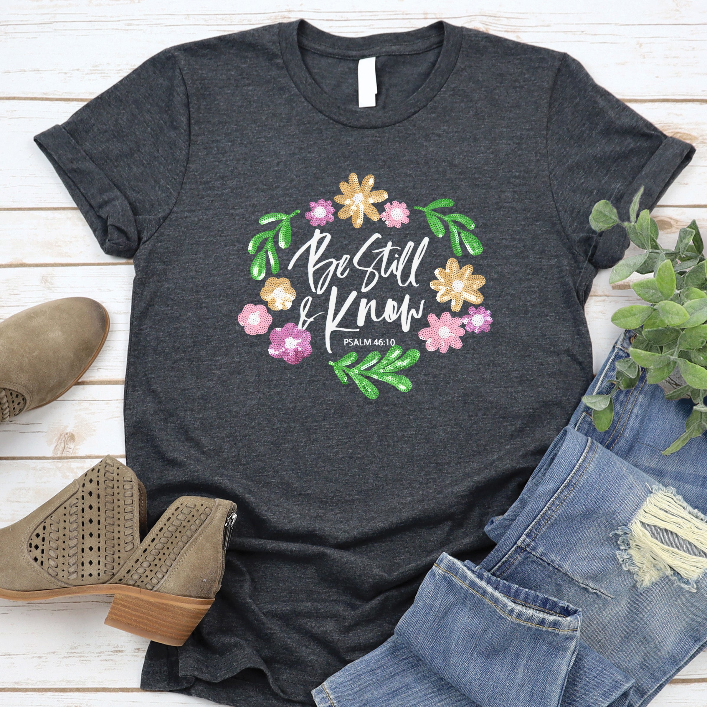Embellished Be Still Sequin Tee