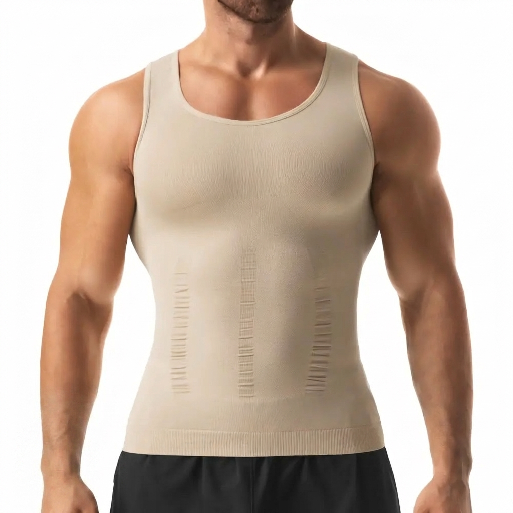 Men's Compression Tank Top - Tummy Control Body Shaper for Workout & Athletic Activewear