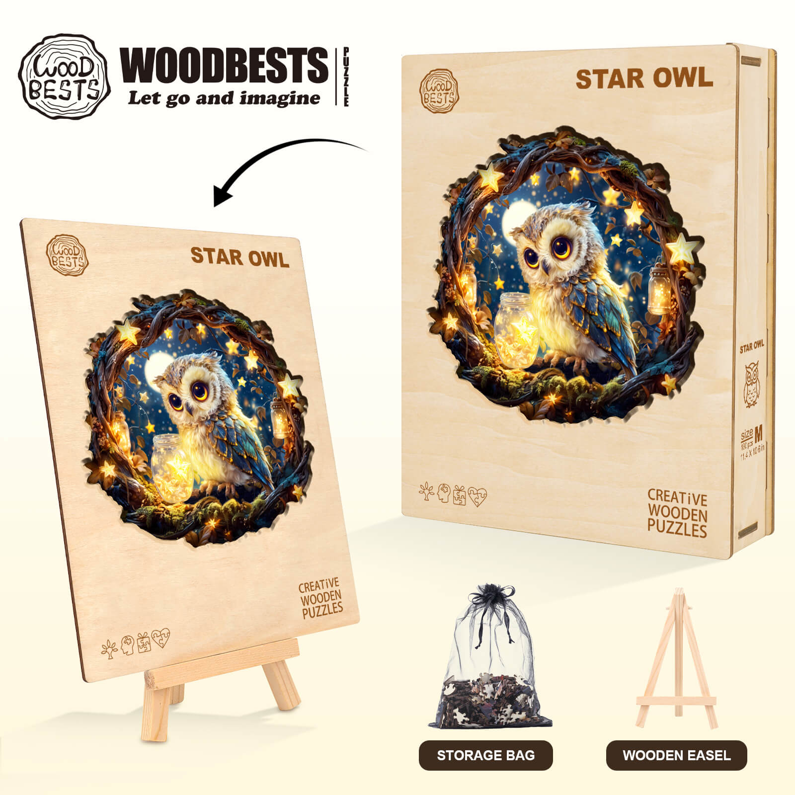 Star Owl Wooden Jigsaw Puzzle