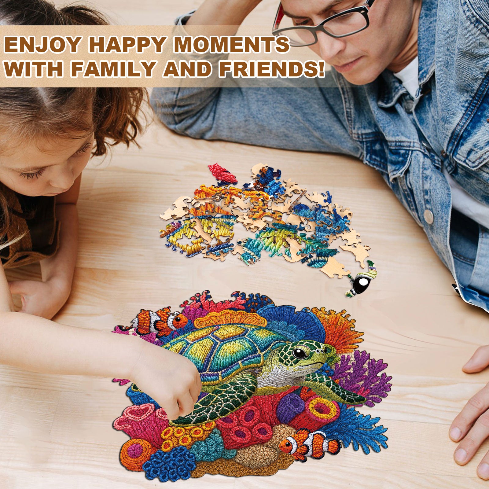 Woven Turtle Wooden Jigsaw Puzzle