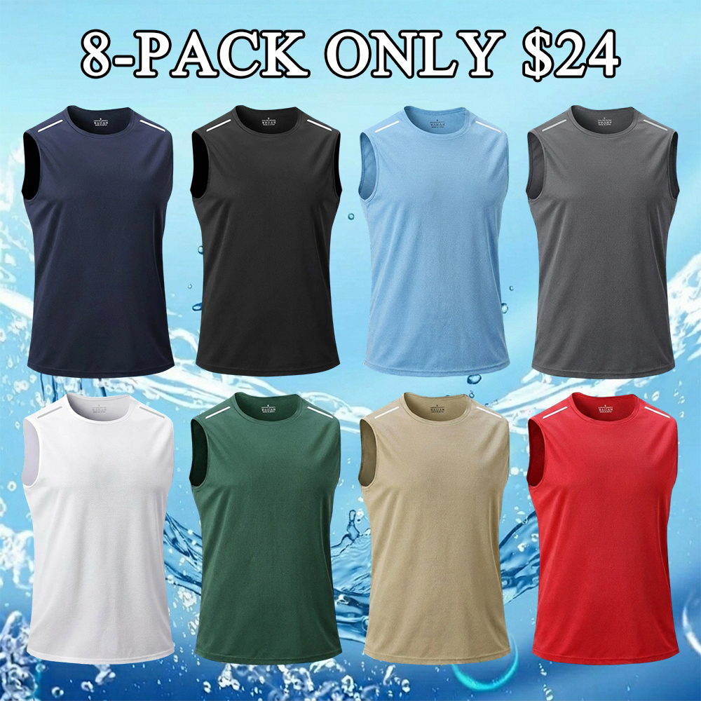 Men's Quick-Dry Crew Neck Tank Top - Breathable Sleeveless Athletic Wear