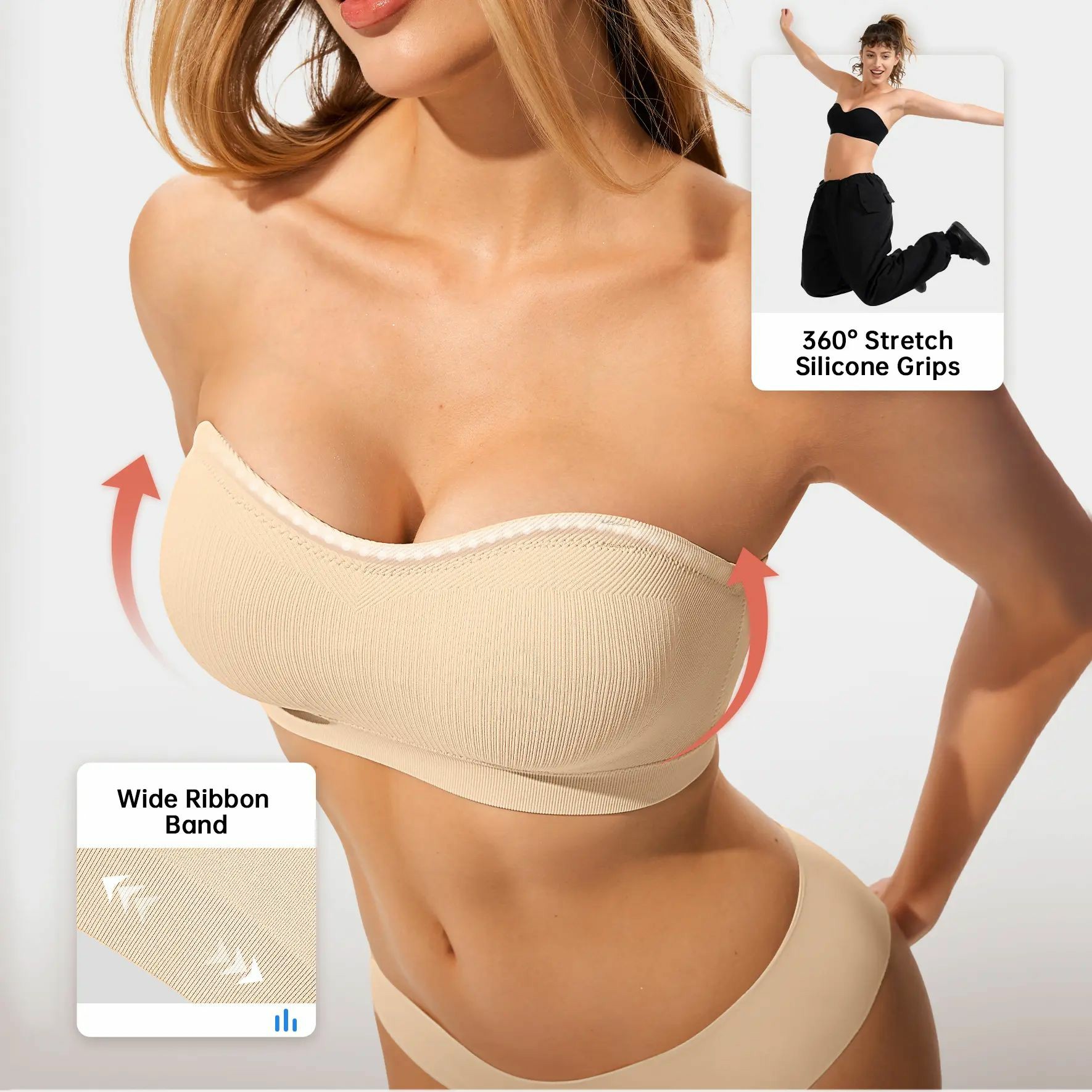 Stay Put Bandeau Bra, Wireless Seamless Comfort Day