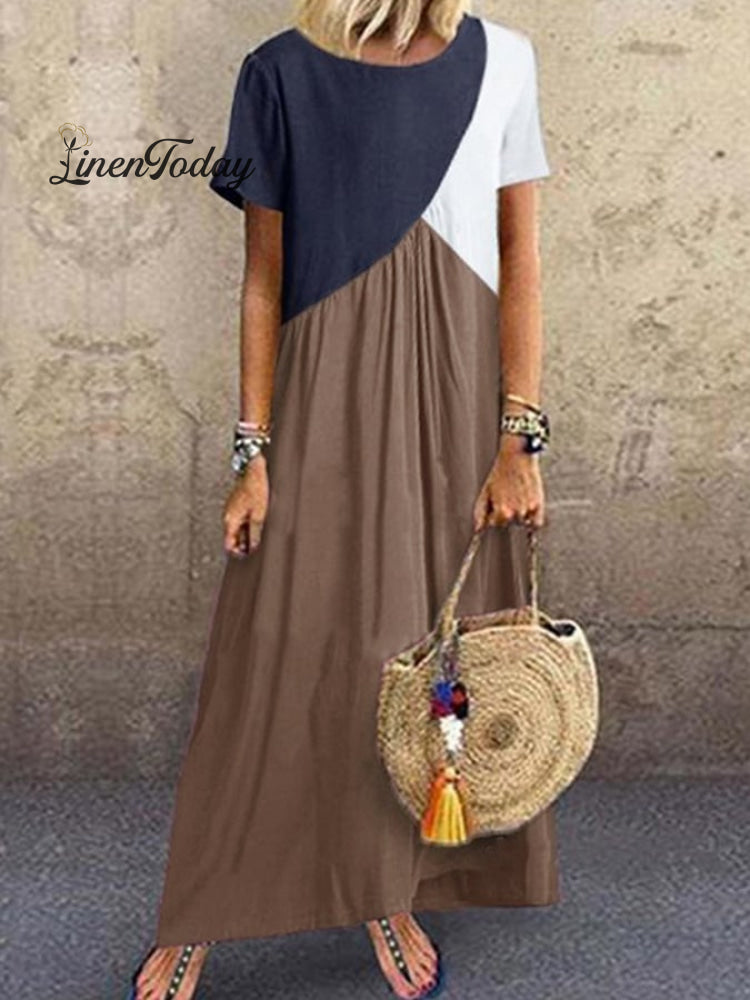 Casual Round Neck Short Sleeve Dress