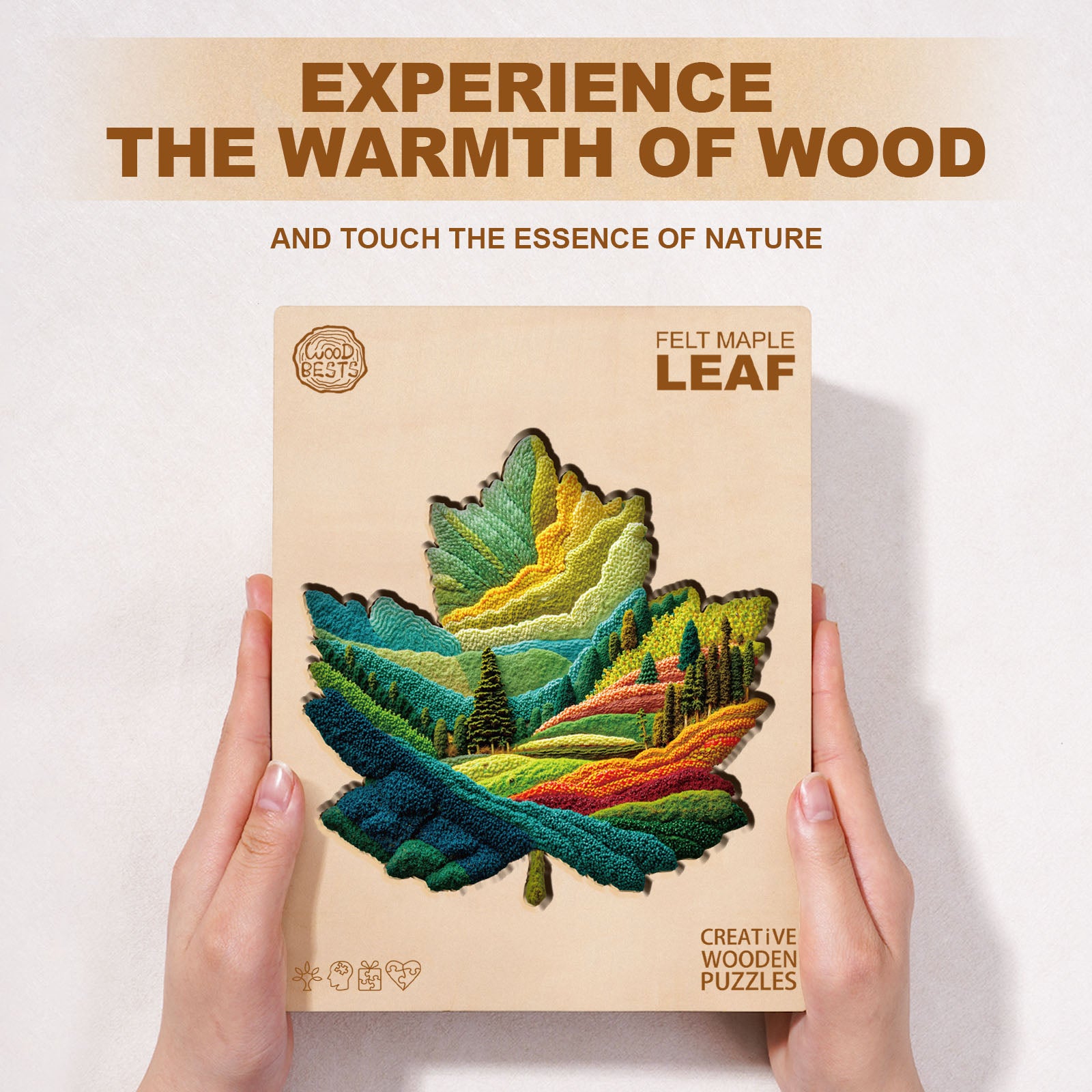 Felt maple leaf Wooden Jigsaw Puzzle