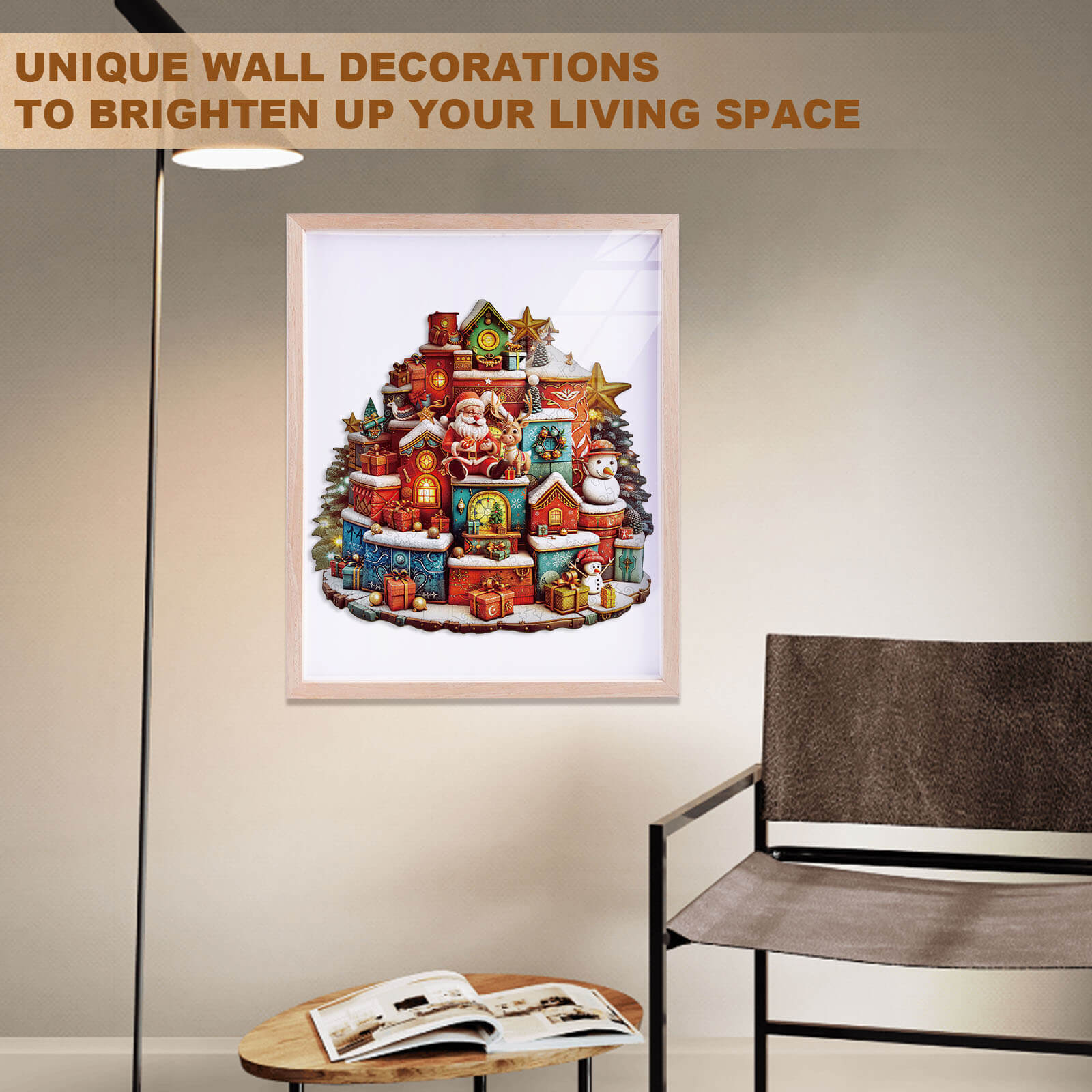 Christmas gift house Wooden Jigsaw Puzzle