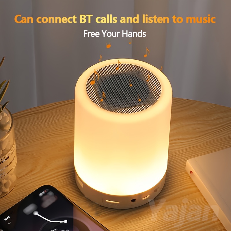 Wireless Night Light Speaker Bass Mini Sound For School Supplies Home Decor, Office, Camping