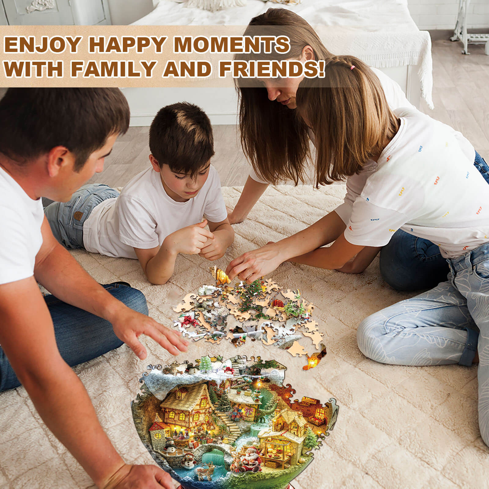 Christmas coffee cup Wooden Jigsaw Puzzle