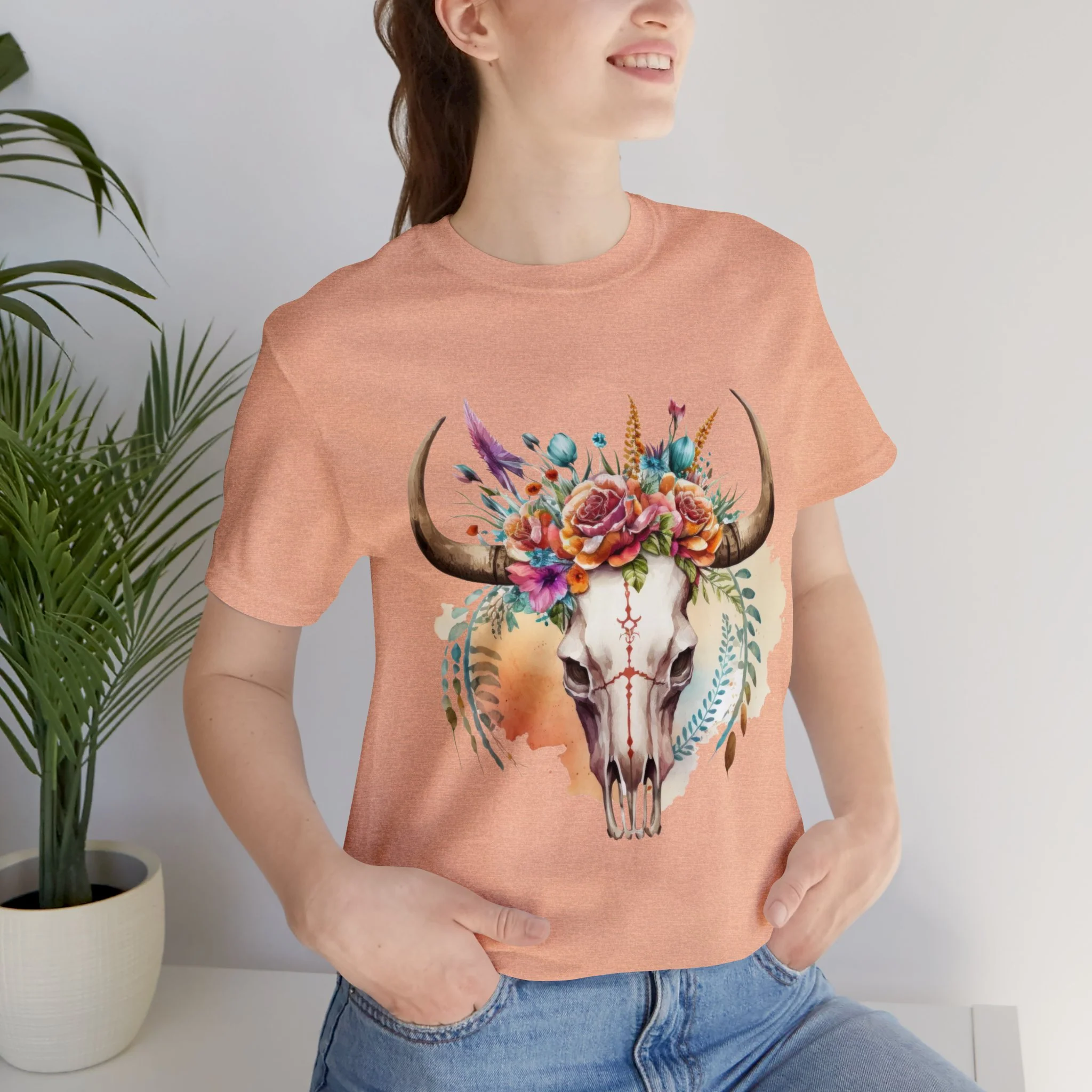 Boho Skull Unisex Jersey Short Sleeve Tee