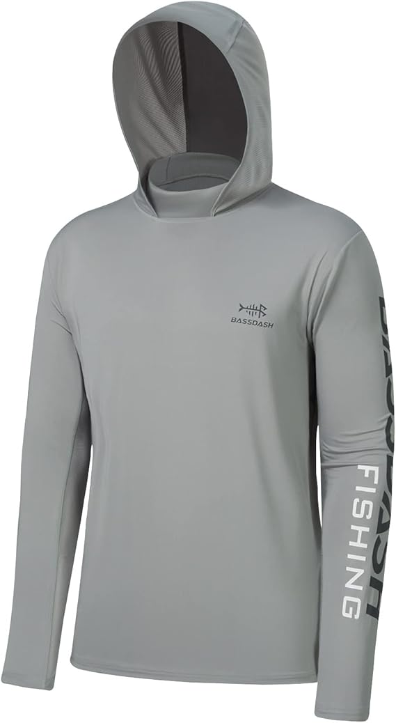 Men's UPF 50+ UV Sun Protection Long Sleeve Fishing Hoodie - Lightweight Performance Hooded Shirt