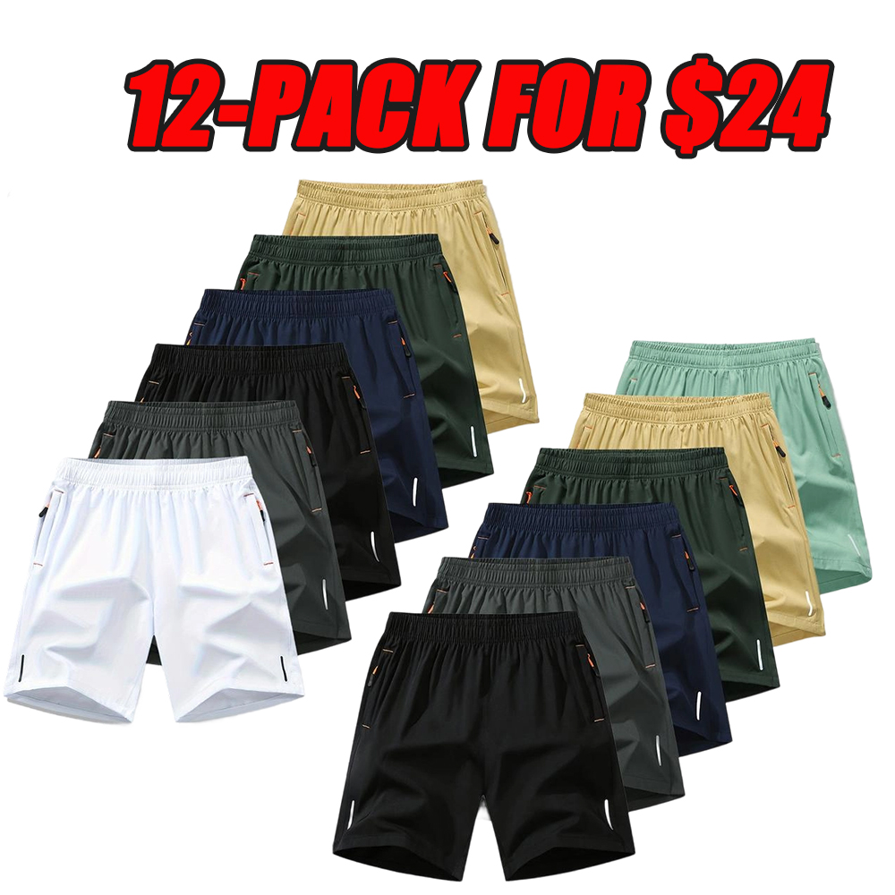 6-piece set shorts for men Summer men's casual quick drying shorts, sports and casual jogging