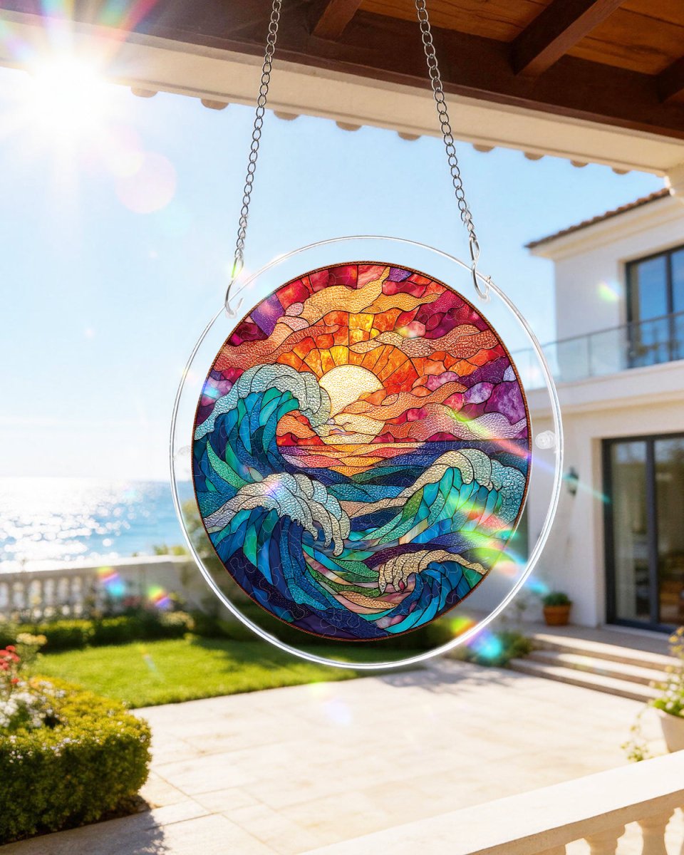 Acrylic Jigsaw Puzzle Suncatcher - Chasing the Sun Sea