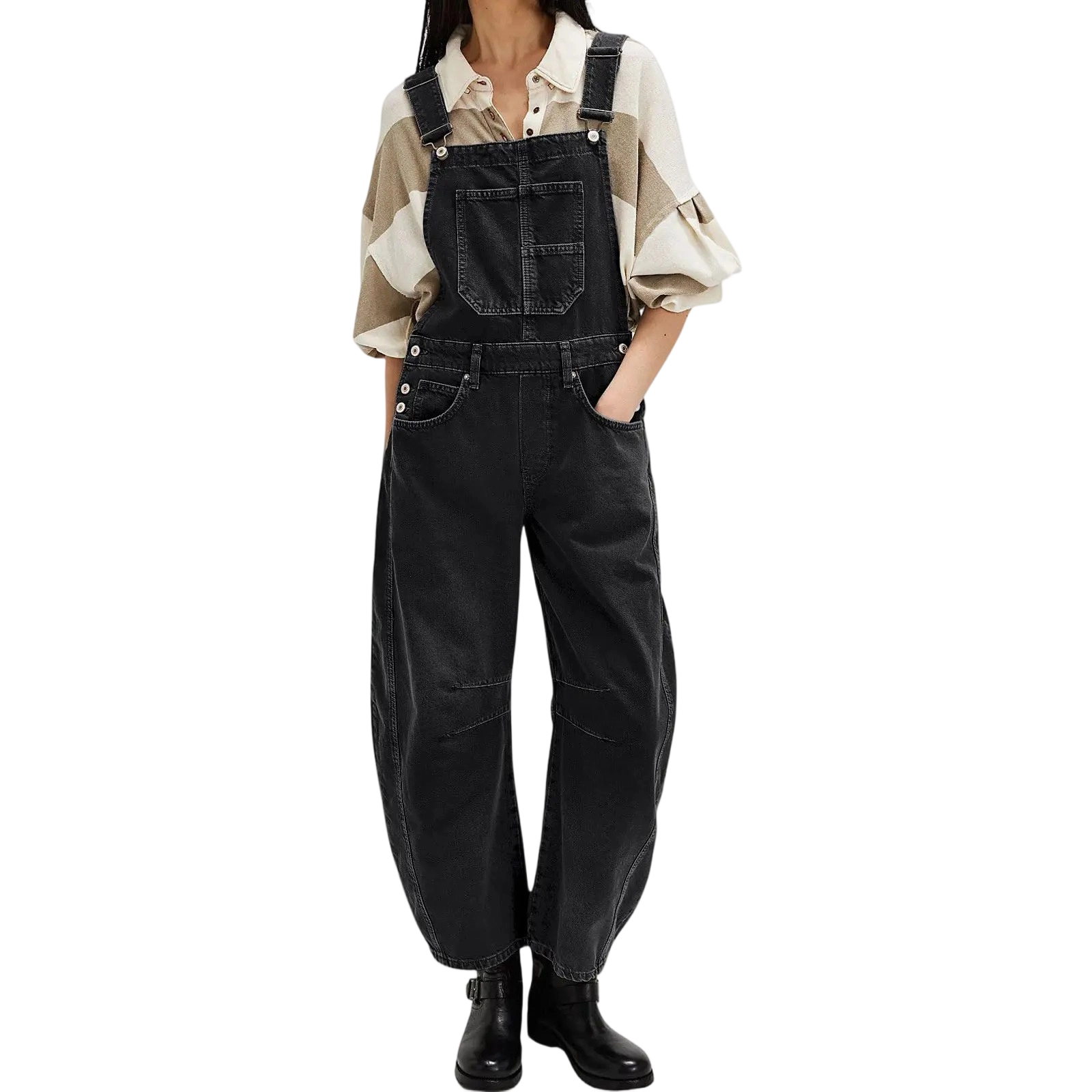Women's Y2K Wide-Leg Denim Overalls