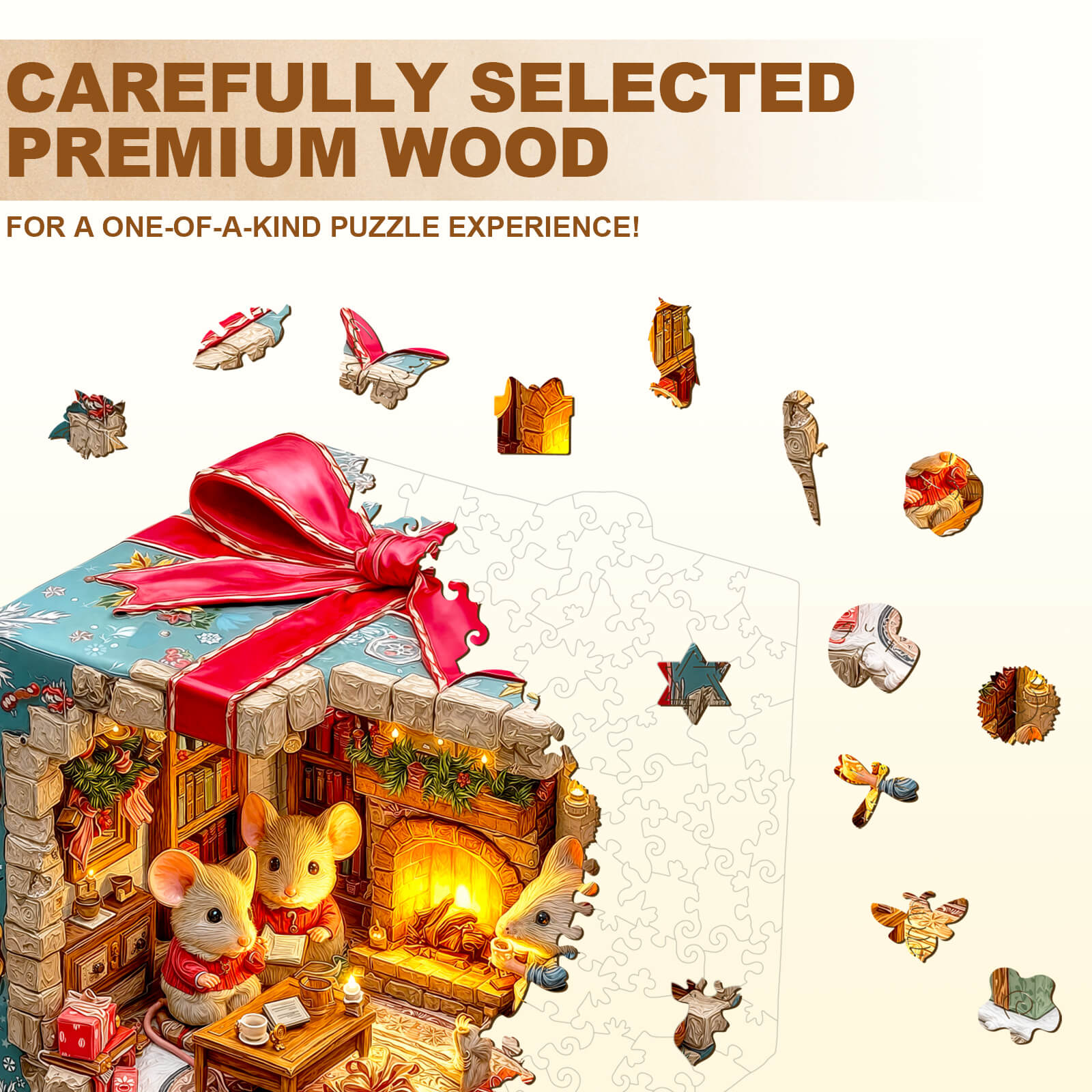 Mouse's Gift House Wooden Jigsaw Puzzle