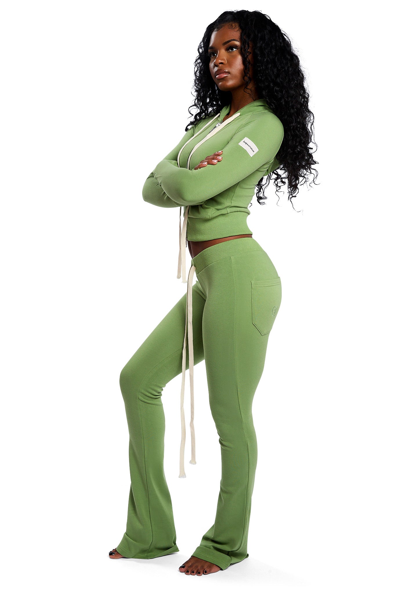 BODY KNITWEAR PANTS (MATCHA GREEN)