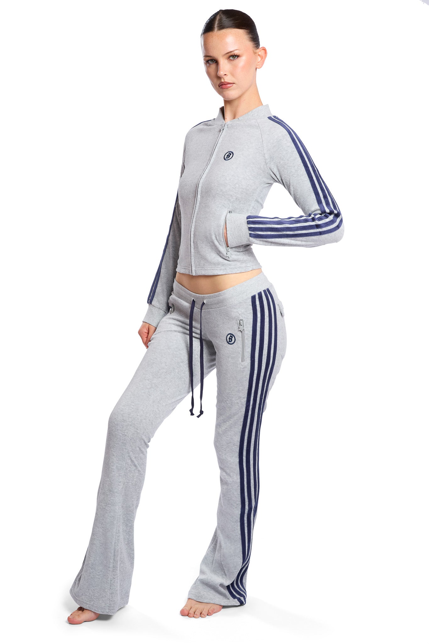 BODY VELOUR TRACK PANTS (HEATHER GREY)