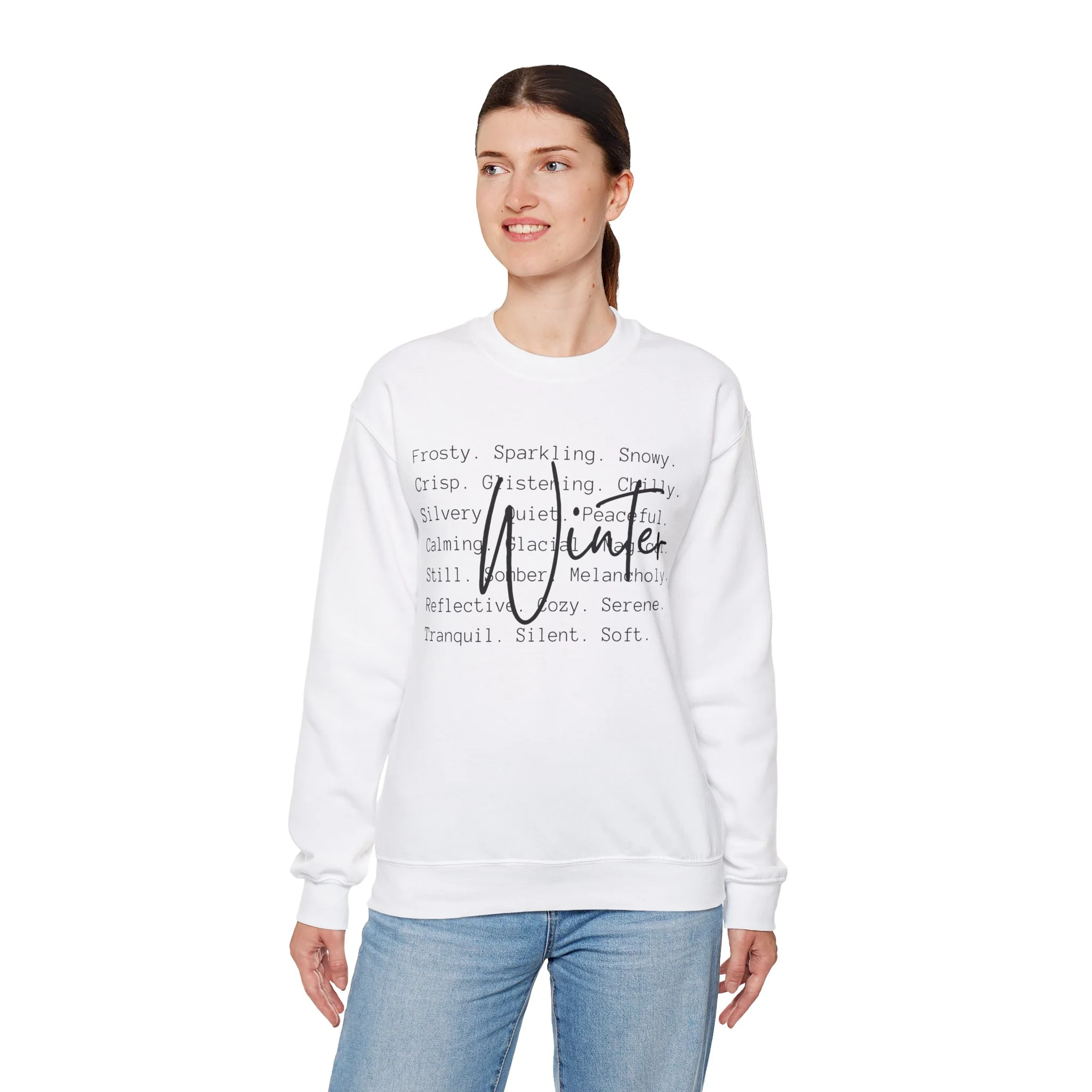 Winter Black Script on Gildan Unisex Heavy Blend? Crewneck Sweatshirt