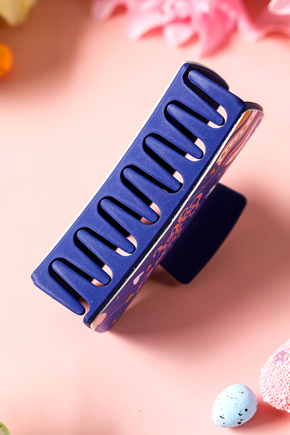 Lilac Happy Easter Print Large Hair Claw Clip